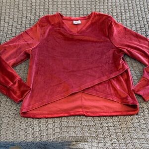 NWT Laundry by Shelli Segal burgundy velour sweater size Large $68